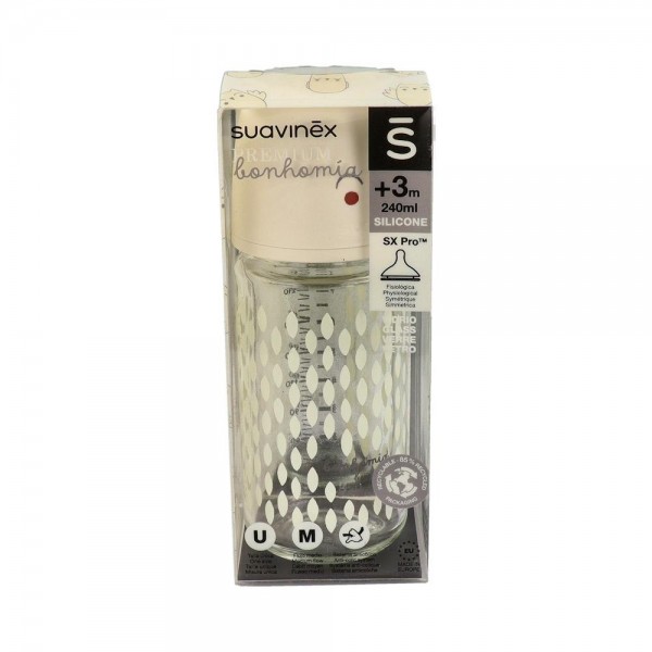 BIBERON SUAVINEX BA CRISTAL TET SIL 3 POS 240 ML