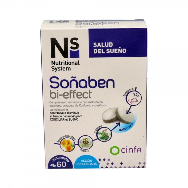 NS SOÃ‘ABEN BI-EFFECT MELATONINA 1,85 MG 60 COMP