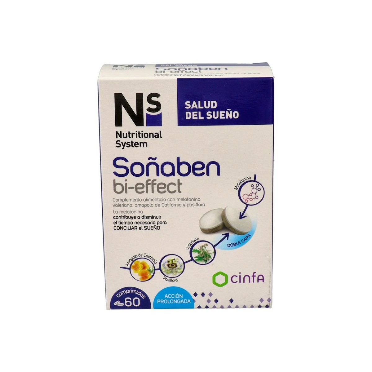 NS SOÃ‘ABEN BI-EFFECT MELATONINA 1,85 MG 60 COMP