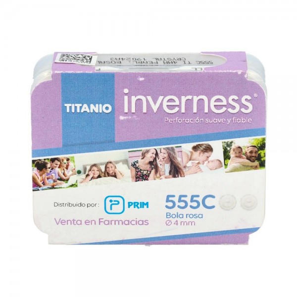 Pendiente Prim Inv 555C Tit-Bola Rosa 4 Mm