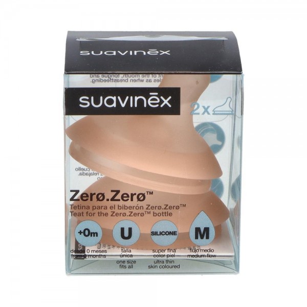 Tetina Suavinex Zero Antic B/Ancha Sili Flujo Medio 2 Un
