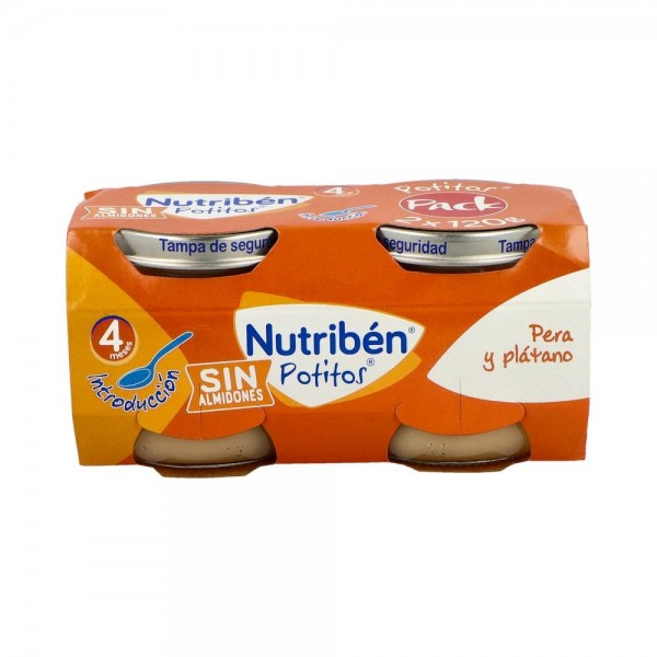 Nutriben Potito Pera Platano 2X120 G +4 M