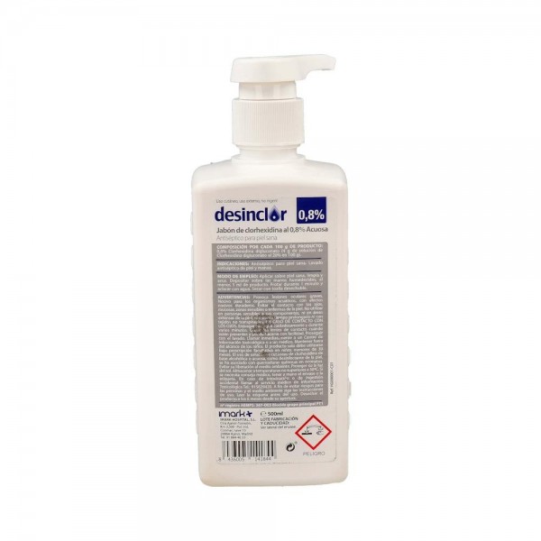 CLORHEXIDINA JABONOSA 0,8% 500ML DESINCLOR AZUL