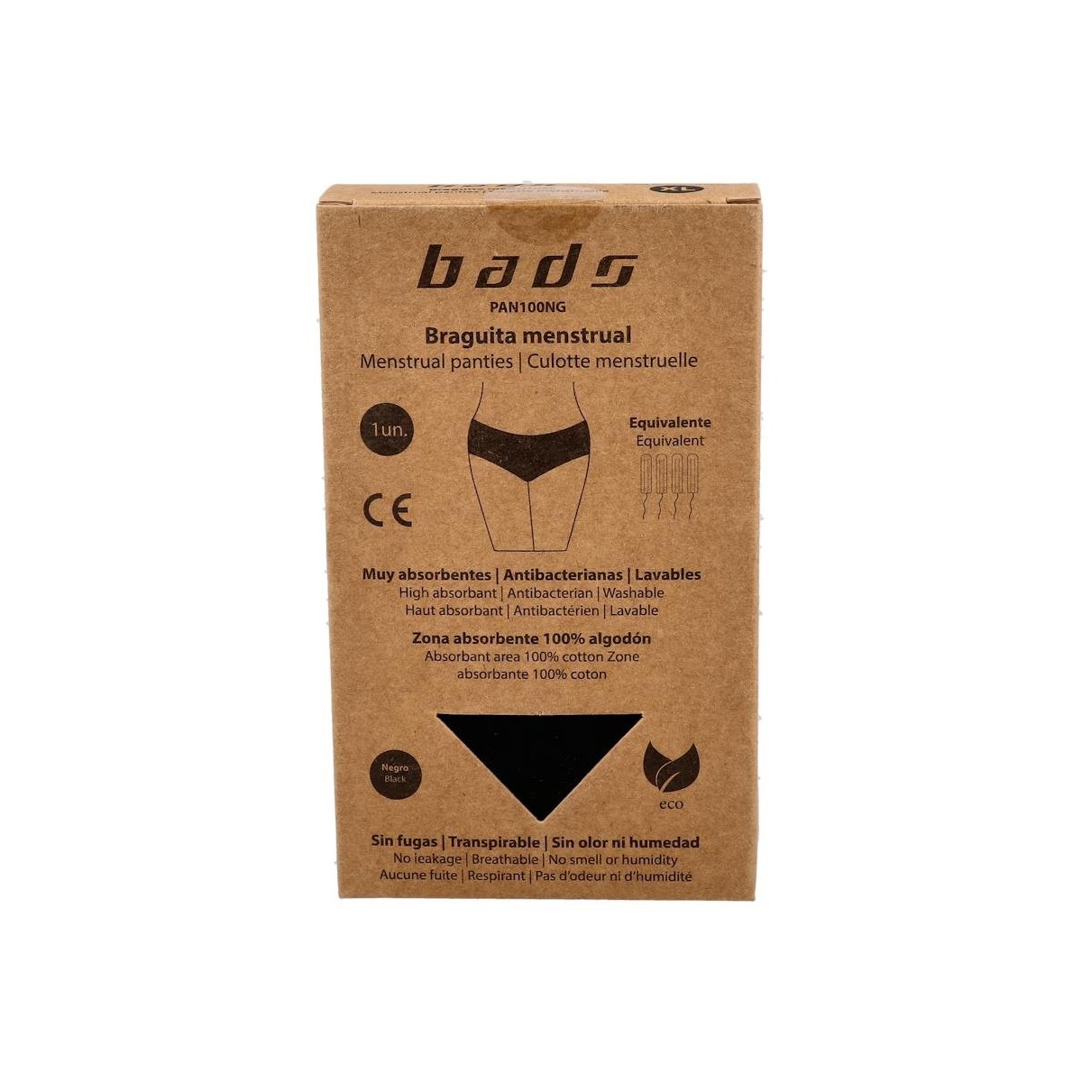 BRAGUITA MENSTRUAL NEG TALLA XL